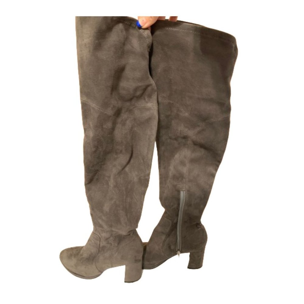 Marc Fisher Womens Gray Suede Over the Knee Boots